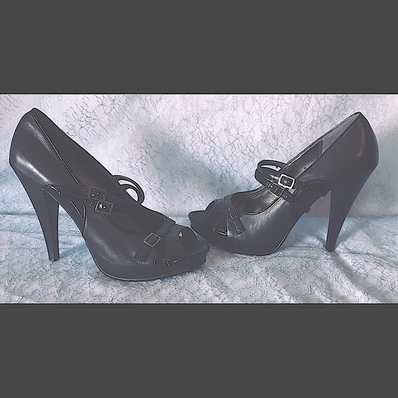 Paolo Linea Black Strappy Open Toe Heels Size 8.5 - Picture 1 of 4
